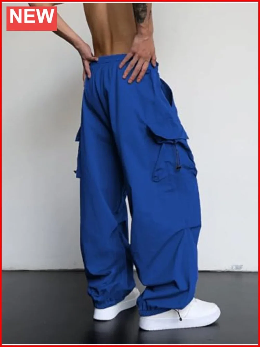 Baggy Cargo Pants with Drawstring Waist and Bottoms Y2K Vintage Style Unisex